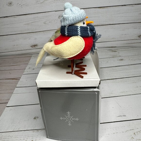 3pc Featherly Friends Mini Fabric Christmas Bird Figurine Wondershop Natural - Picture 2 of 12